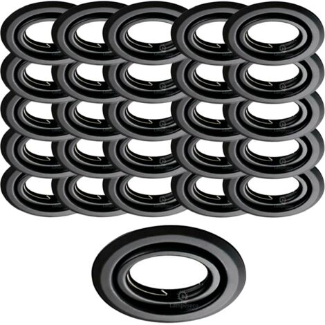 Lot de 25 Spots encastrables orientables Noir Mat avec GU10 LED de 5W eqv. 50W Blanc Chaud 3000K