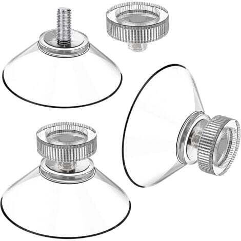 Lot de 25 ventouses diamètre 40 mm M4 - Boutons d'aspiration transparents avec écrou moleté