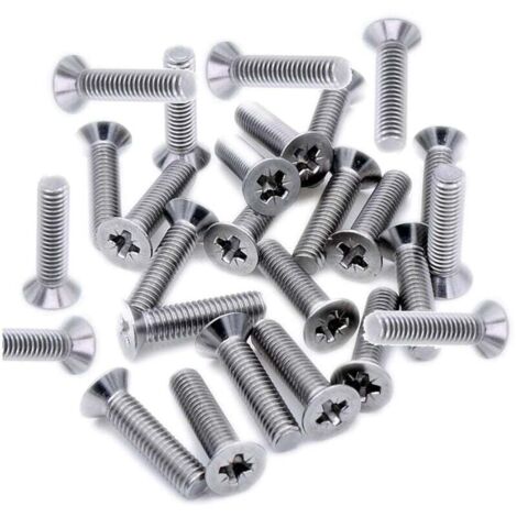 Lot de 25 vis à métaux à tête fraisée Pozi M4 (4 mm) x 40 mm Pozi à double tête fraisée plate (boulon) H266