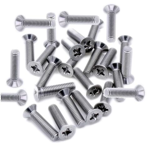 Lot de 25 vis à métaux à tête fraisée Pozi M4 (4 mm) x 40 mm Pozi à double tête fraisée plate (boulon) H266