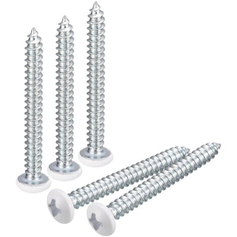 Lot de 25 Vis Autotaraudeuses Blanc ST4x35mm - Tête Phillips, pour Travail Bois et Bricolage