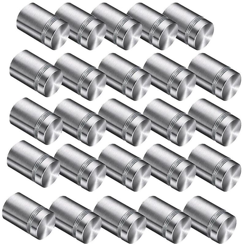 Lot de 25 vis publicitaires pour supports d'entretoises en verre et acrylique pour œuvres d'art et présentoirs en verre