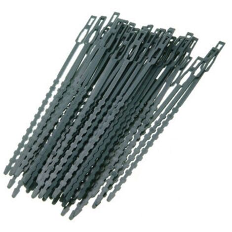 Lot de 250 attaches de câble réglables en plastique réutilisables pour tuteurs autobloquants.