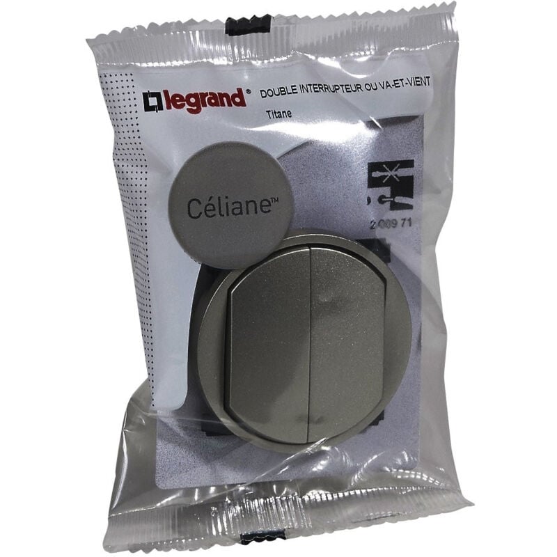 Legrand - Interrupteur Double Va-et-vient Céliane Titane