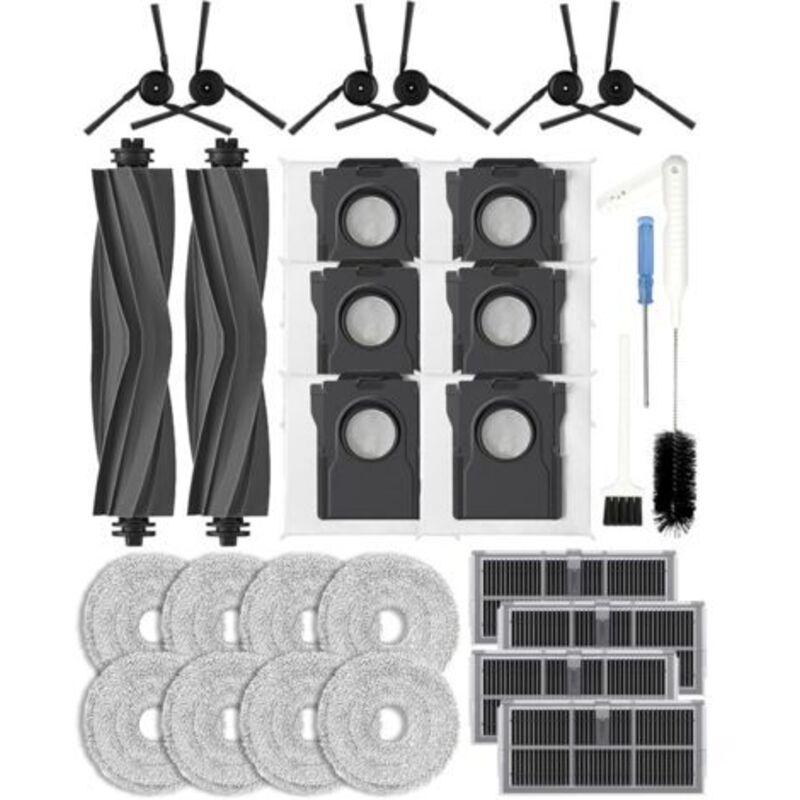 Lot de 28 Accessoires de Rechange pour aspirateur Robot Dreame X40 Ultra/L40 Ultra/X40 Master/Mova P50 Pro Ultra/Mova P10 Pro Ultra, 4 HEPA filtres à
