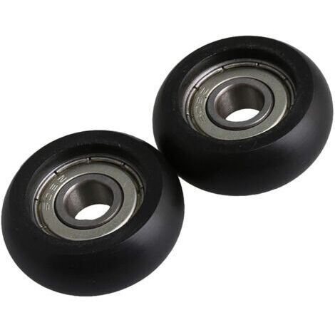 Lot de 2,8 x 32 x 12 mm Noir Plastique Roulement en acier à roulement à billes Guide Poulie Rouleau ronde de roue pour porte fenêtre