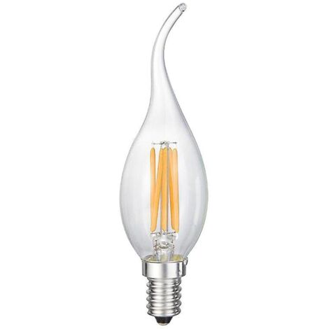 lot De 2ampoule Led Flamme  2w Quivalent 60w, Blanc Chaud 2700k, 600 Lumens, Ampoules Bougie  Filament Pour Lustres, Non-dimmable, Verre Dpolie