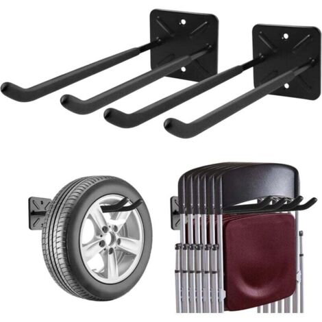 (lot de 2)Crochets de garage, porte-manteau mural, organisateur de remise, organisateur d'outils robustes, crochets utilitaires de stockage de ga