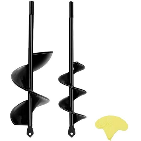 Lot de 2Mèche pour tarière 8 cm x 22 cm et 4 cm x 22 cm arbre solide foret en spirale robuste pour planter des plantes à bulbe, des plantes de literie, foret pour perceuse à entraînement hexagonal de