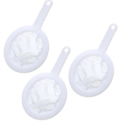 lot De 3 100 + 200 + 400 Mailles Passoires En Maille De Nylon Ultra Fines Pour La Cuisine - Tamis En Plastique - Pour Lait De Soja, Caf, Lait, Ya
