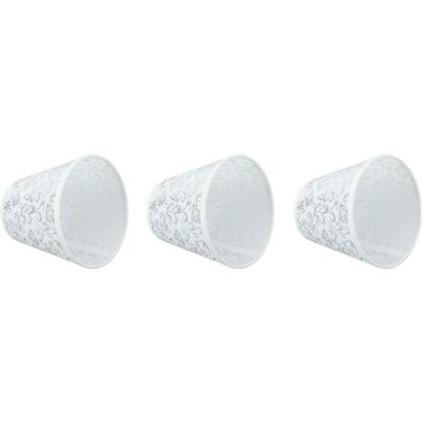 Lot de 3 Abat-jour en Tissu Baril Lumière Douce Clip sur l'installation Abat-jour en Tissu Exquis pour Lustres (Argent)