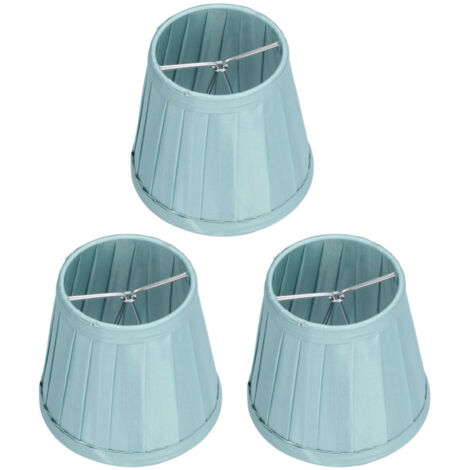 Lot de 3 abat-jour en tissu E14 à clipser pour lustre, applique murale, décoration de bureau ou de maison (vert foncé)