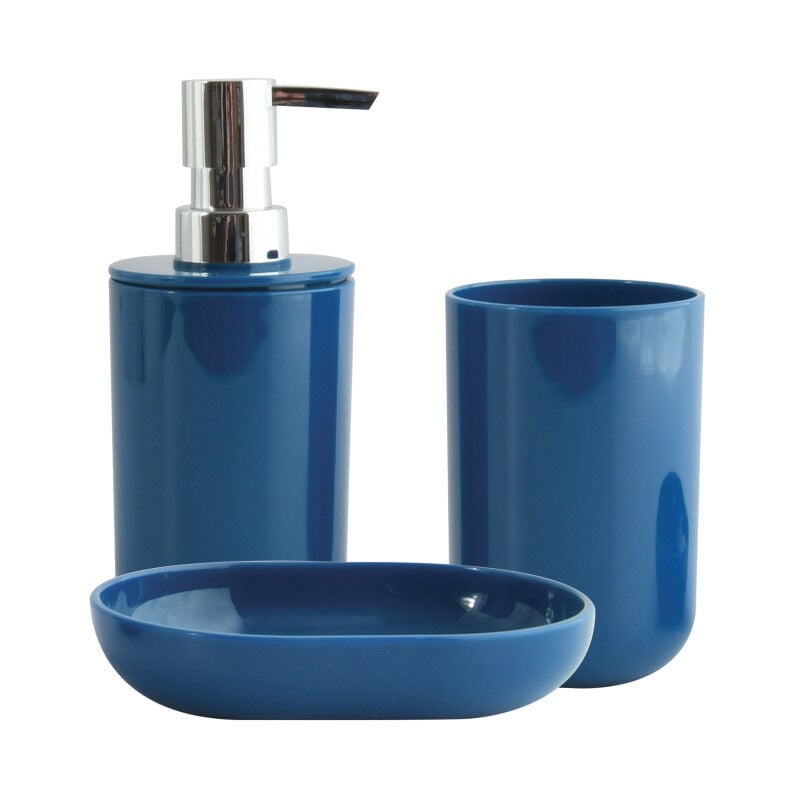 Lot de 3 accessoires de salle de bain inagua Bleu Marine MSV
