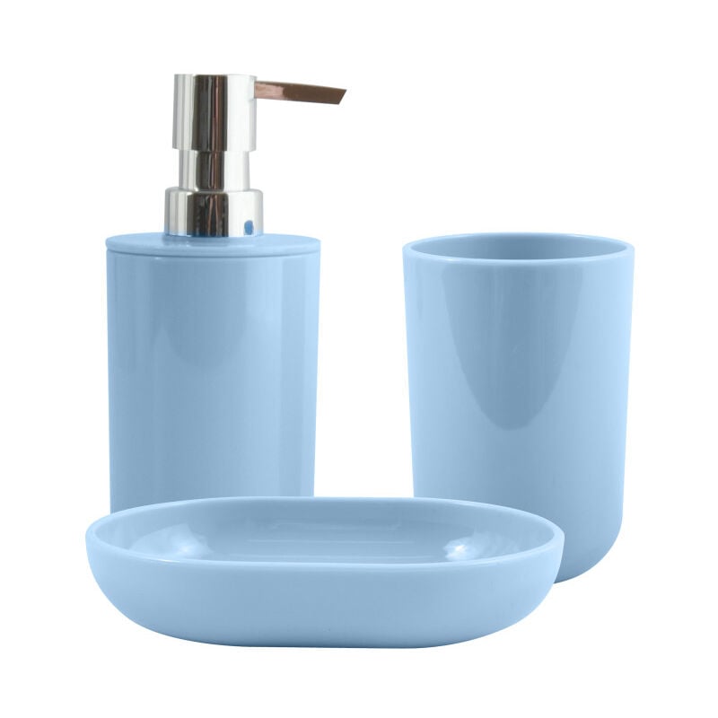 Lot de 3 accessoires de salle de bain inagua Bleu Pastel MSV