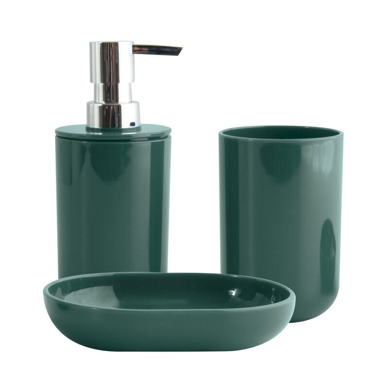Lot de 3 accessoires de salle de bain inagua Vert foncé MSV
