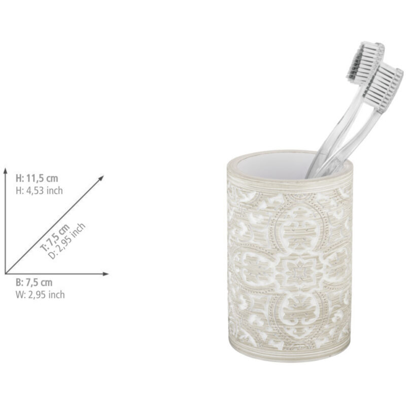 Accessoires de salle de bain WENKO Ortezzano gris 3 pièces ensemble accessoires salle de bain en polyresine avec distributeur de savon gobelet à