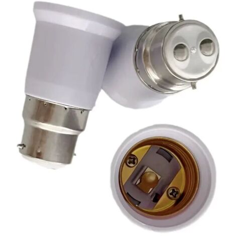 Lot de 3 adaptateurs de douille - Convertisseur de douille B22 vers E27 - Adaptateur de douille à baïonnette pour ampoules halogènes et LED
