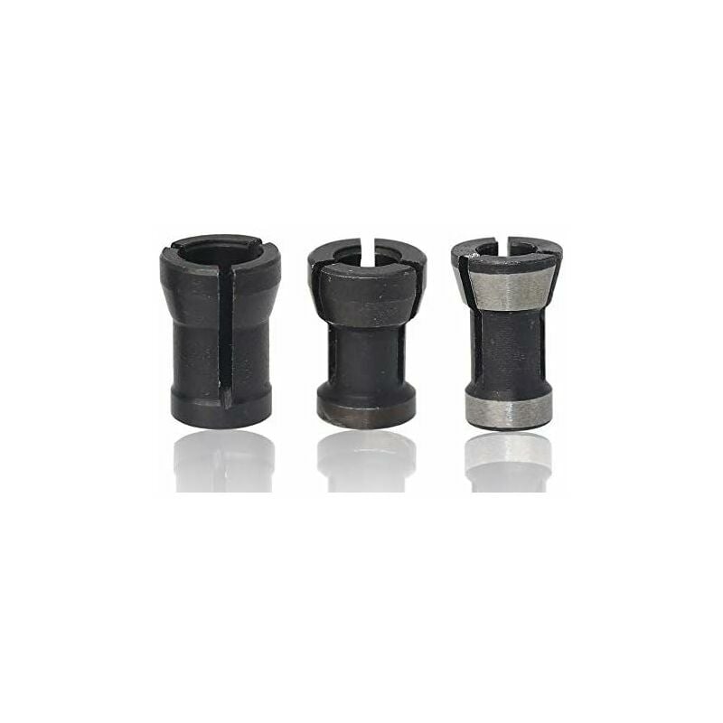 Lot de 3 adaptateurs de pince de serrage 6/6,35/8 mm pour fraiseuse en alliage - Pince de serrage pour pièces de fraiseuse Bakélite.