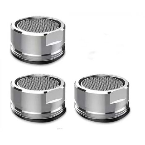 Lot de 3 aérateurs de robinet de 24 mm, compatibles avec les robinets de cuisine et de salle de bain.