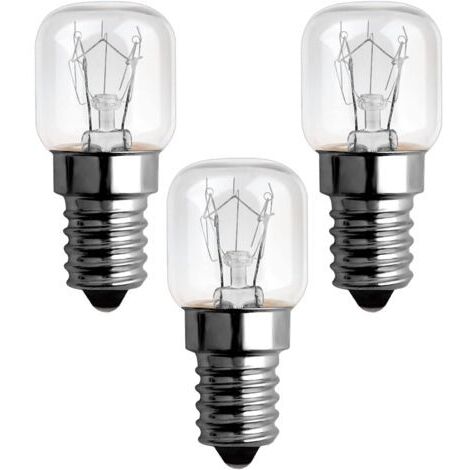 Lot de 3 ampoules  25 W E14 Petit culot à vis Pygmy pour micro-ondes/four 300° C