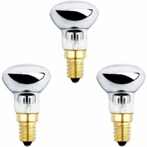 Lot de 3 ampoules à lave E14 R39 25 W, à intensité variable, blanc chaud 2600 K, 250 lm, petite ampoule à réflecteur pour lumières à bulles chauffées, lumières de fusée, lampes flash