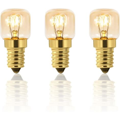 Lot de 3 ampoules de four à intensité variable 25 W, culot E14 T22, 25 W incandescentes, résistantes à la chaleur jusqu'à 300 °C, blanc chaud, pour réfrigérateur, four, lampe de sel, four et gril.