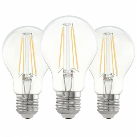 LOT DE 3 AMPOULES E27 A60 FILAMENT CLAIRE 7W 806 LM 2700K