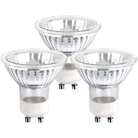 Lot de 3 ampoules halogènes GU10 50W blanc chaud, indice de rendu des couleurs élevé, économie d'énergie et durables, projecteurs à quartz pour éclairage domestique et commercial
