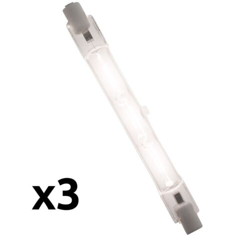 Lot de 3 ampoules halogènes R7S 120W 2220lm – Température de couleur 2700K – Verre quartz résistant aux températures élevées – Elexity - 2220lumens