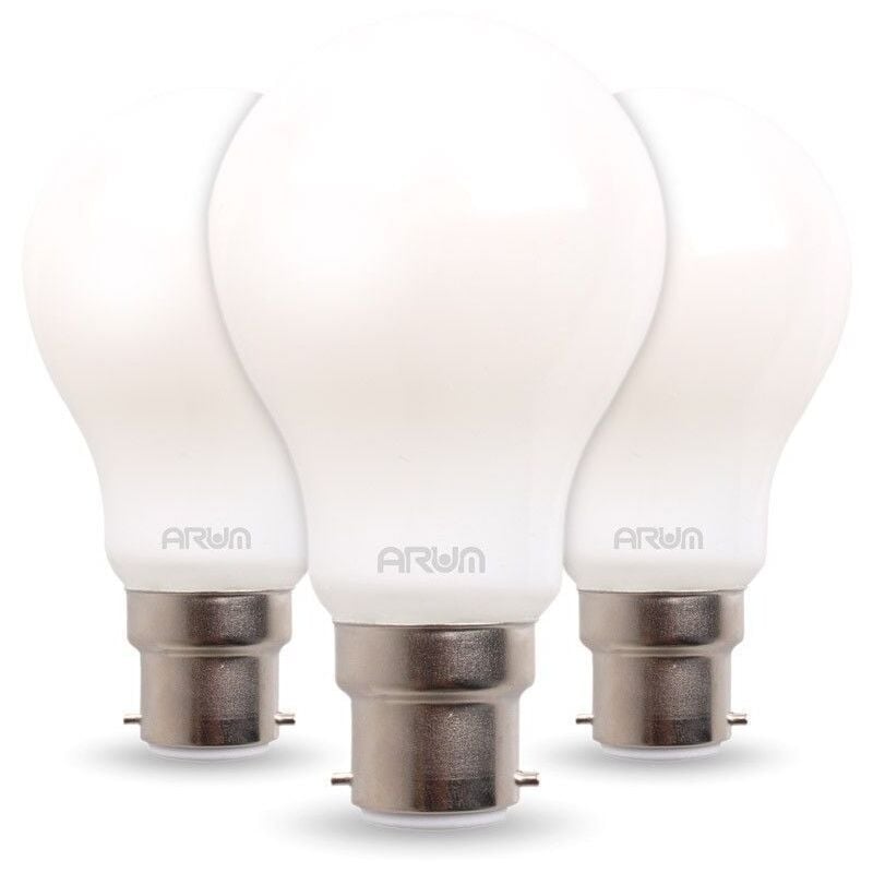 

Conjunto de 3 bombillas LED 7W Eq 60W Standard satinado B22 | Temperatura de color: Blanco cálido 2700K