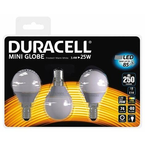 Lot De 3 Ampoules Led Sphérique Douille E14 25 Watts - Duracell