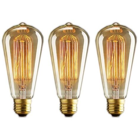 Lot de 3 ampoules vintage bulb Edison E14 - ST48