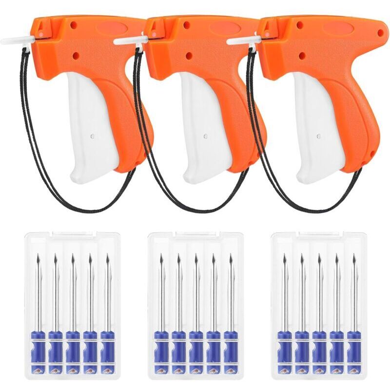 Lot de 3 Applicateurs Étiquettes Vêtements avec 15 Aiguilles Idéal pour Boutiques et Ventes