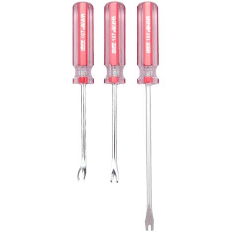 Lot de 3 arrache-clous, extracteur de clous et agrafes de 3 mm à pointe en V/U, tournevis inclus