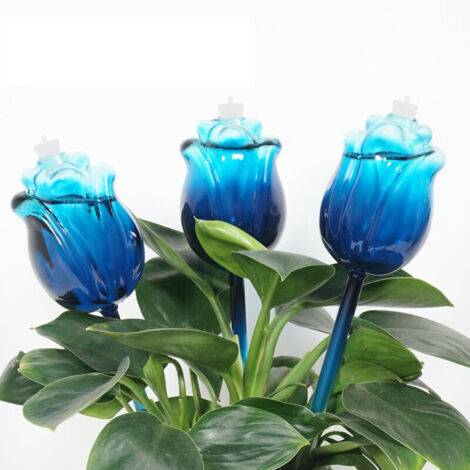 Lot de 3 Arroseurs Automatiques pour Plantes, 300 ml, Globe Irrigation Automatique Intérieur/Extérieur en Verre pour Cadeaux de Jardinage