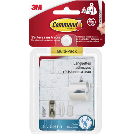Lot de 3 assortiment de languettes adhésives de recharges résistantes à l'eau Command™
