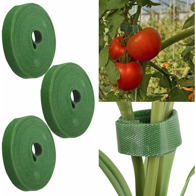 Lot de 3 attaches réutilisables en nylon pour plantes de jardin, branches de fleurs, tomates, supports de plantes d'intérieur et d'extérieur pour une