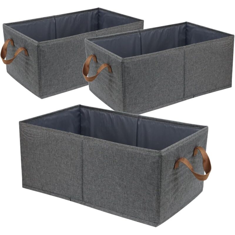 Lot de 3 bacs de rangement grande capacité, système d'organisation de placard, boîtes de rangement pliables robustes pour ranger vêtements, linge de