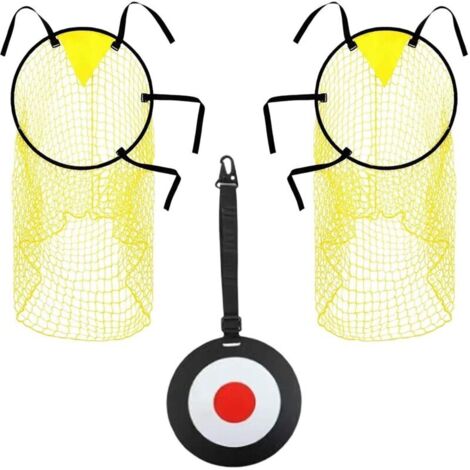 Lot de 3 bacs supérieurs de cibles de football avec filet de but, équipement d'entraînement de football portable avec sangles réglables, entraînement de précision de tir de football pour les coups