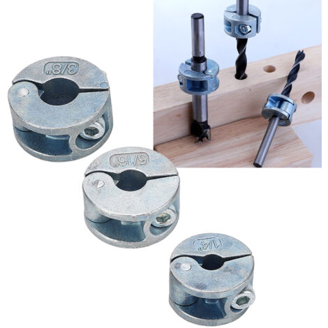 Lot de 3 bagues d'arrêt de profondeur de perçage en alliage de zinc avec clé hexagonale de type ouvert