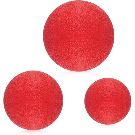 Lot de 3 balles à mâcher pour chien, en caoutchouc solide et rebondissantes, pour le nettoyage des dents, le jeu et l'exercice (5 cm + 6 cm + 7 cm)