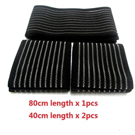 Lot de 3 bandes élastiques conductrices pour électrodes EMS (épaules, dos, bras, corps) - Grande taille - Haute élasticité 02837-AquaForge