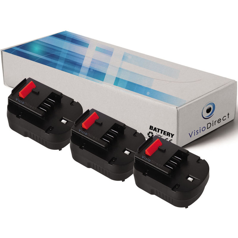 Visiodirect - Lot de 3 batteries pour Black et cker XTC12IKH FS1200D FS1200D-2 3000mAh 12V