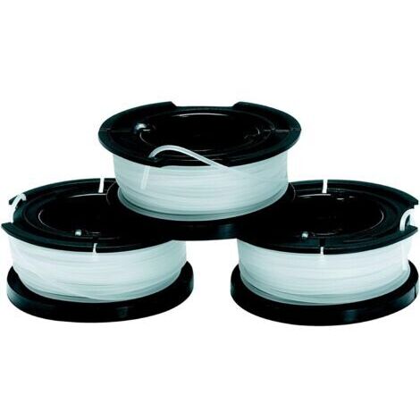 Lot de 3 bobines de rechange pour débroussailleuses - Bobine auto-enrouleuse Reflex Plus - 3 x 11 m de fil en nylon transparent résistant - Diamètre du fil : 1,6 mm