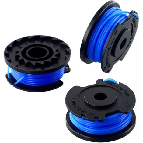 Lot de 3 bobines fil pour débroussailleuse Greenworks 24 V G24LT25 G24LT28 G24LT30M Longueur totale 14 m -