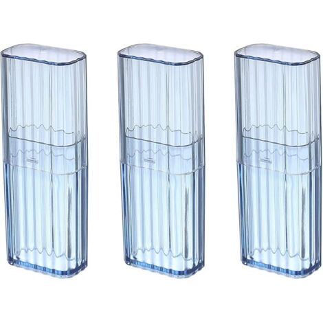 Lot de 3 Boîte à Coton Portable de Voyage, Distributeur de Cotons Tige Boîte de Stockage de Coton Anti-poussière, Organisateur Coton Tige Transparent avec Couvercle pour Voyage Famille Rangement