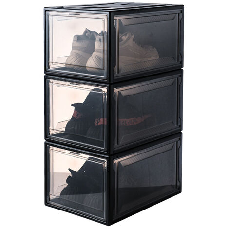Sac de Rangement pour Chaussures Noir Black+Navy Blue Grand PIXHOTUL 