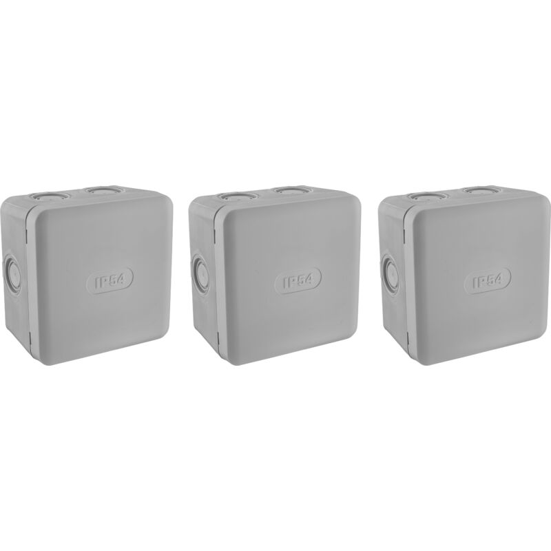 Debflex - lot de 3 boites de derivation etanche IP54 85X85/P50 gris - 718813 - origine france