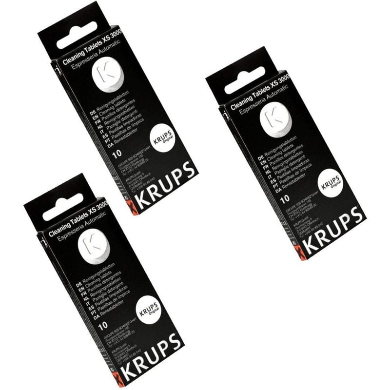 Krups - Lot de 3 boîtes de pastilles détergentes (XS300010) Accessoires et entretien magimix, rowenta, seb