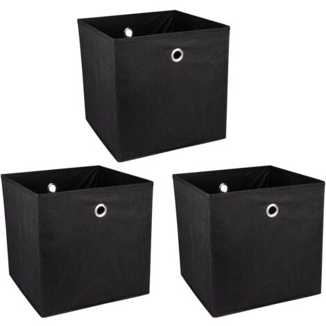 Lot de 3 Boîtes de rangement pliables, Carton résistant, Nylon, 30x30x30 cm, Pour maison